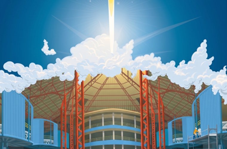Illustration de la rénovation du musée de l'Espace, Kourou